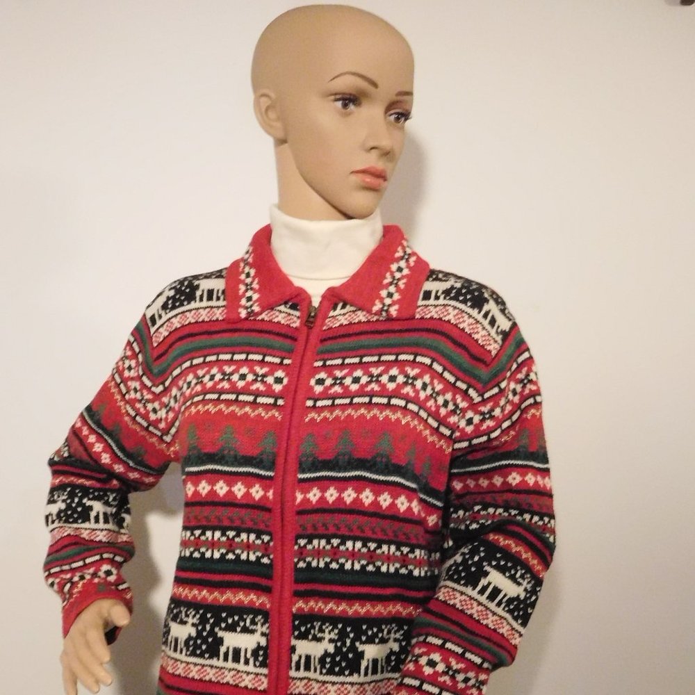 Casual Corner Annex Knit Christmas Jacket, Women's Medium